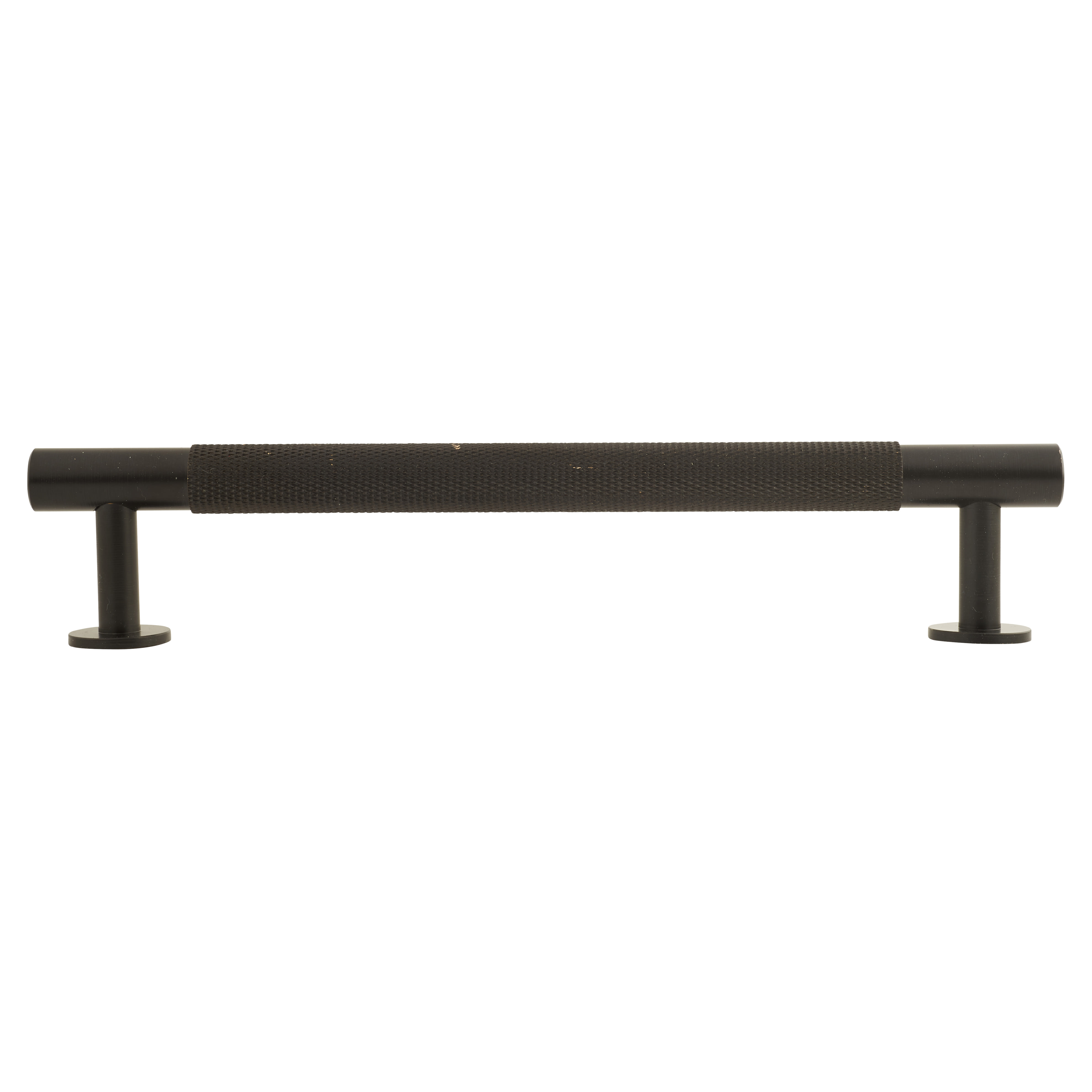 13mm Knurled T-Bar Cabinet Pull Handle - 160mm Centres - Matt Black - view 2