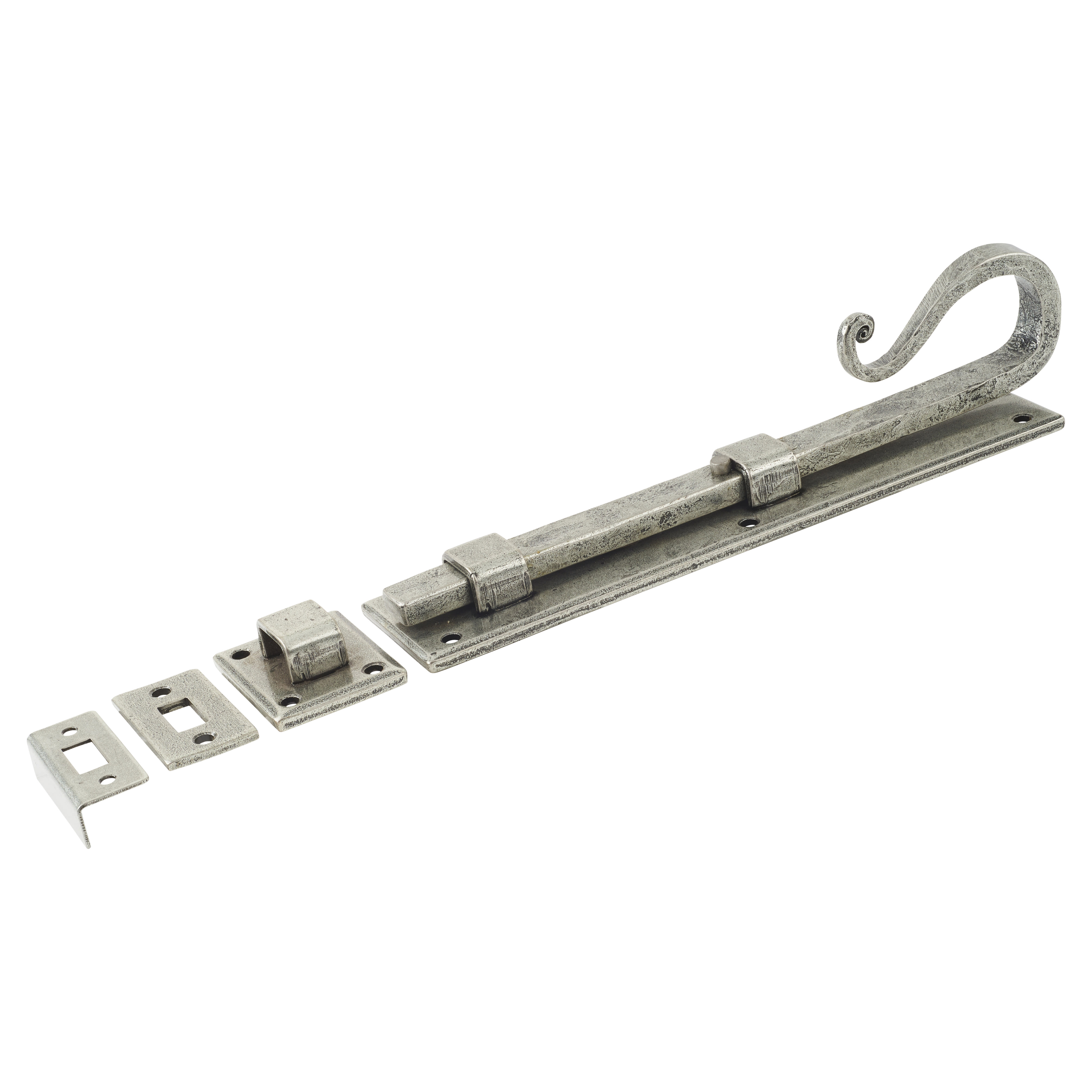 Pewter Straight Barrel Bolt - Shepherds Crook Range - 206 x 46mm - view 2