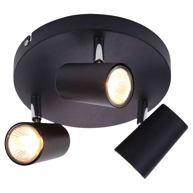 Forum Inlight Harvey 3 Light Circular Ceiling Spotlight - Matt Black - view 2