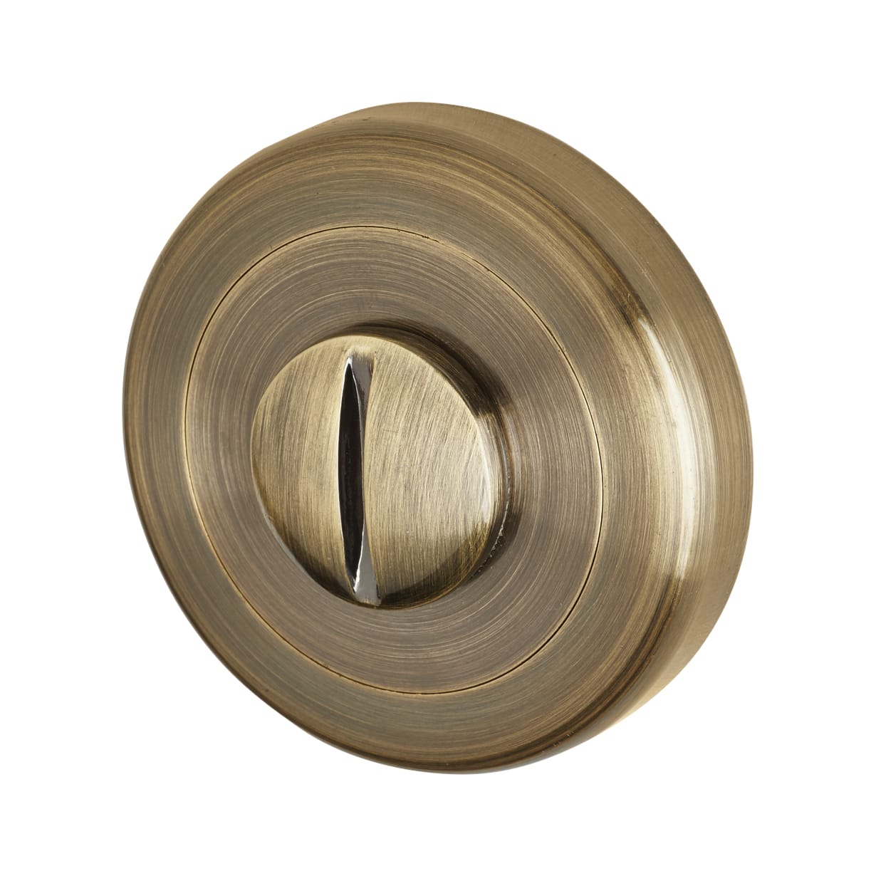 Antique Brass Bathroom Deadbolt Lock Door Handles on Rose Pack - Knightsbridge Range - view 6