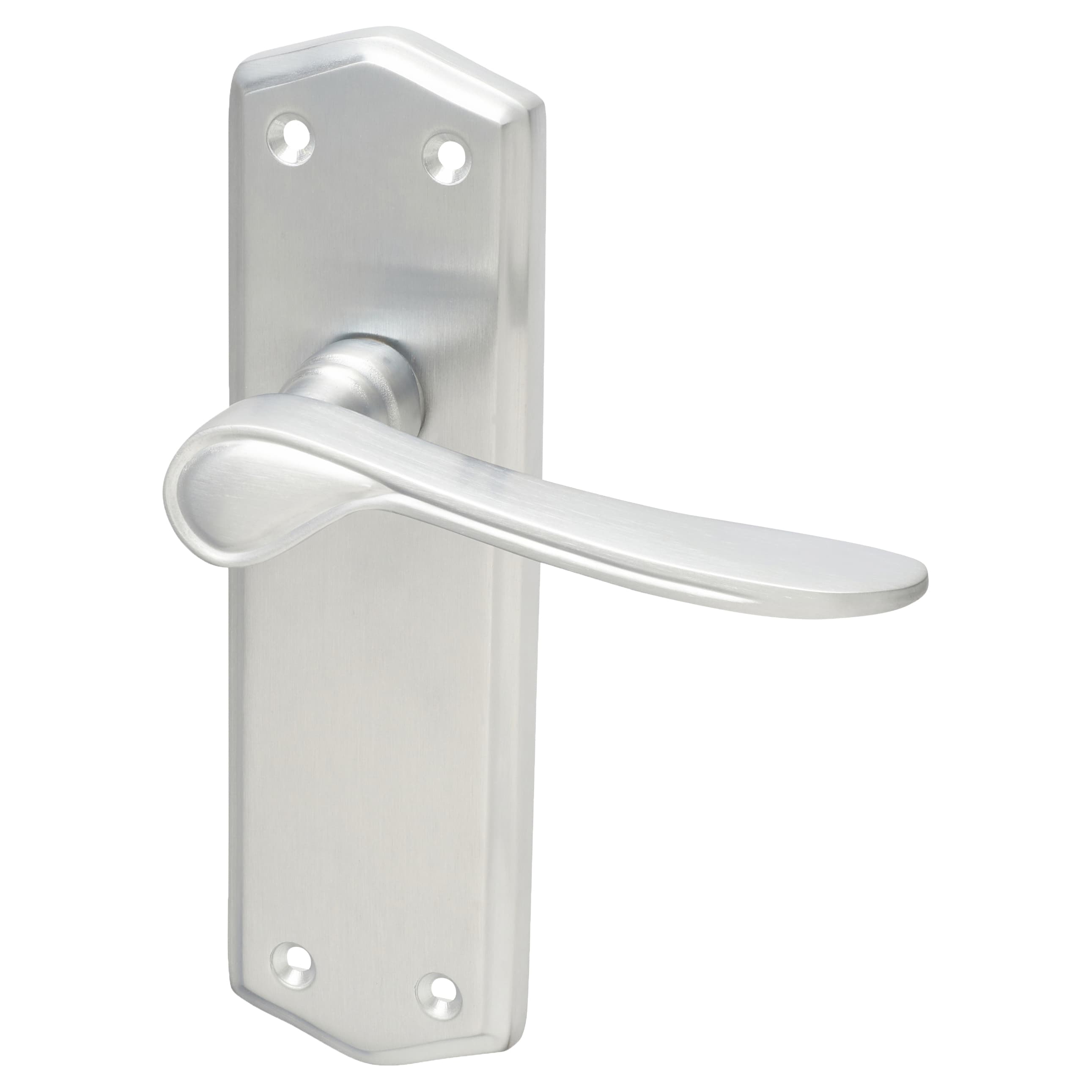 Satin Chrome Latch Door Handles - Rome Range - 170 x 50mm - view 2