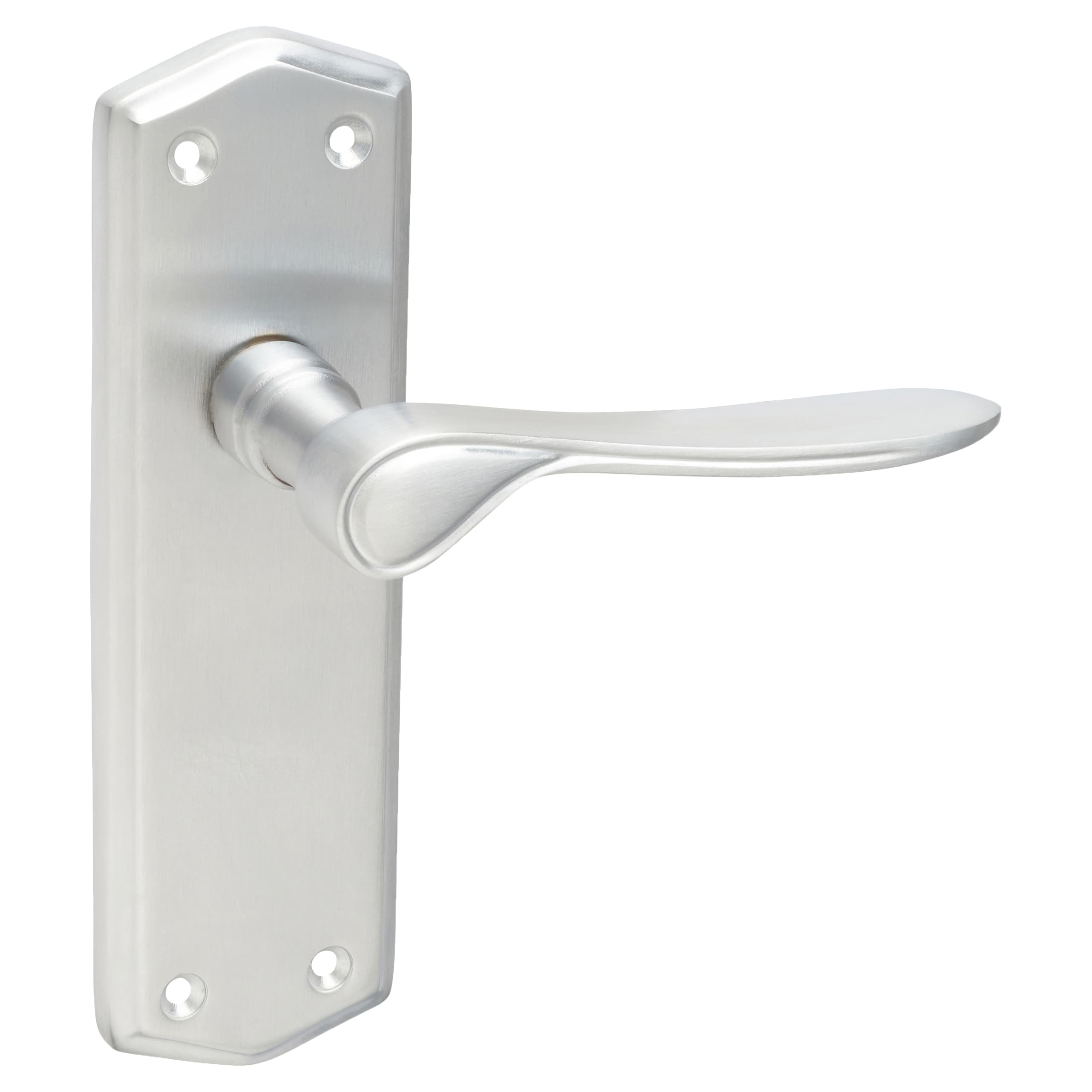 Satin Chrome Latch Door Handles - Rome Range - 170 x 50mm - view 4