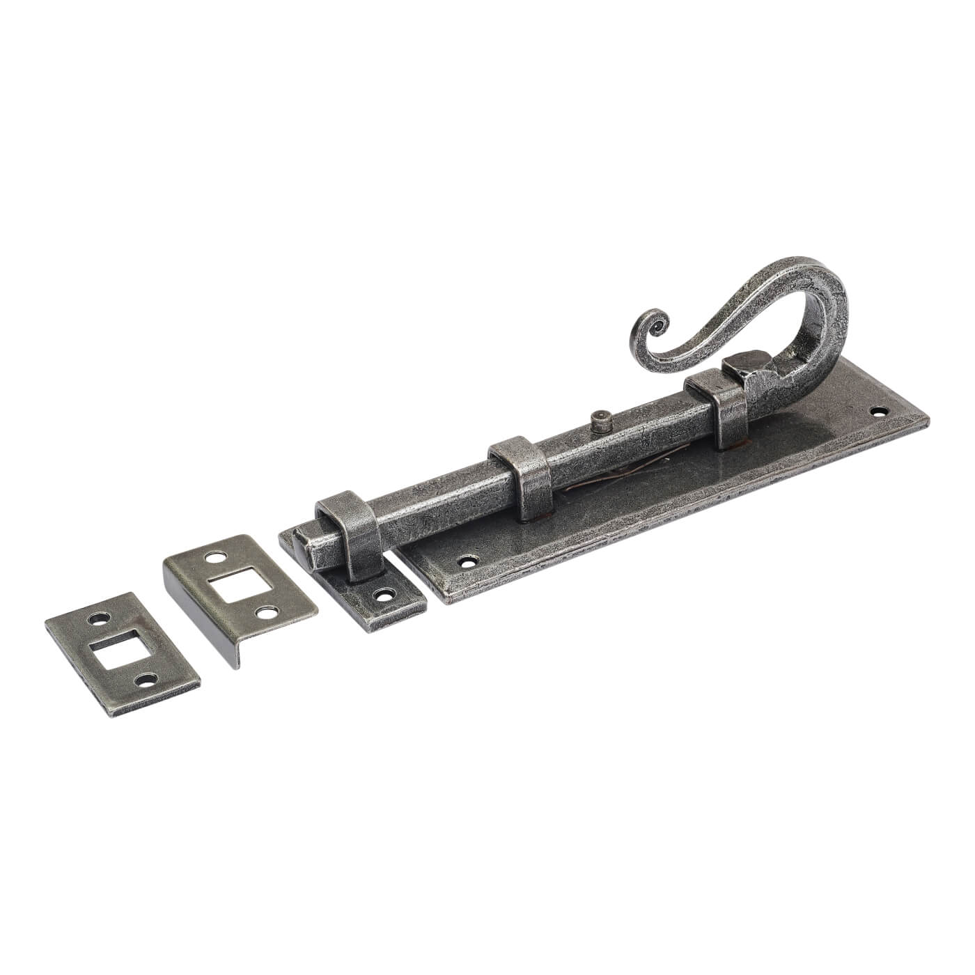 Pewter Straight Barrel Bolt - Shepherds Crook Range - 158 x 52mm - view 3