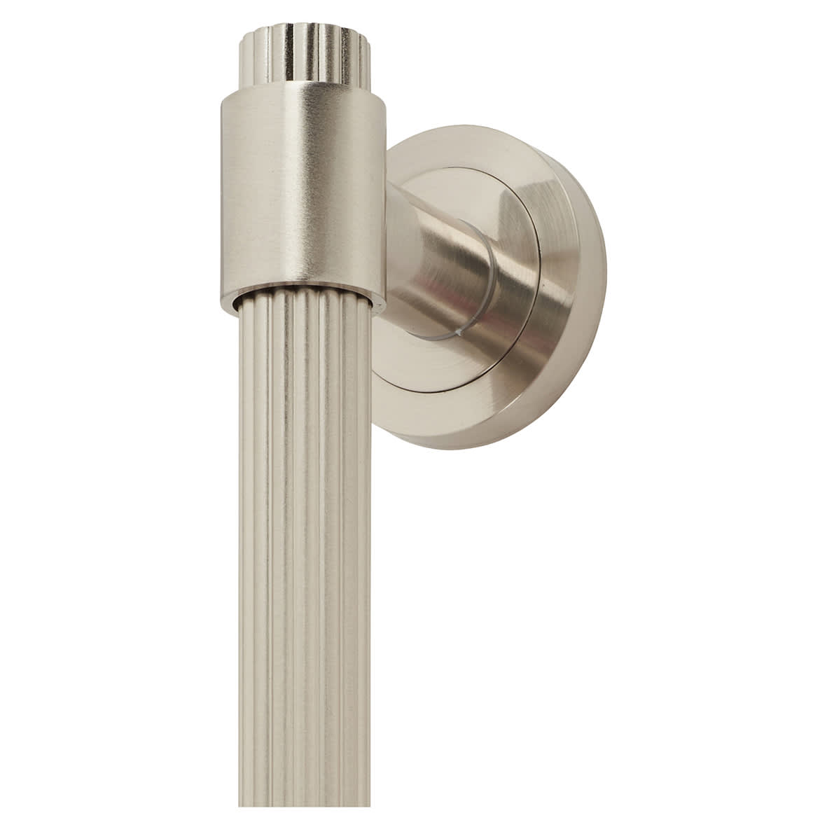 Satin Nickel 20mm Thick Lines T-Bar Door Pull Handle on Rose - Screw Fix - 300mm Centres - view 2