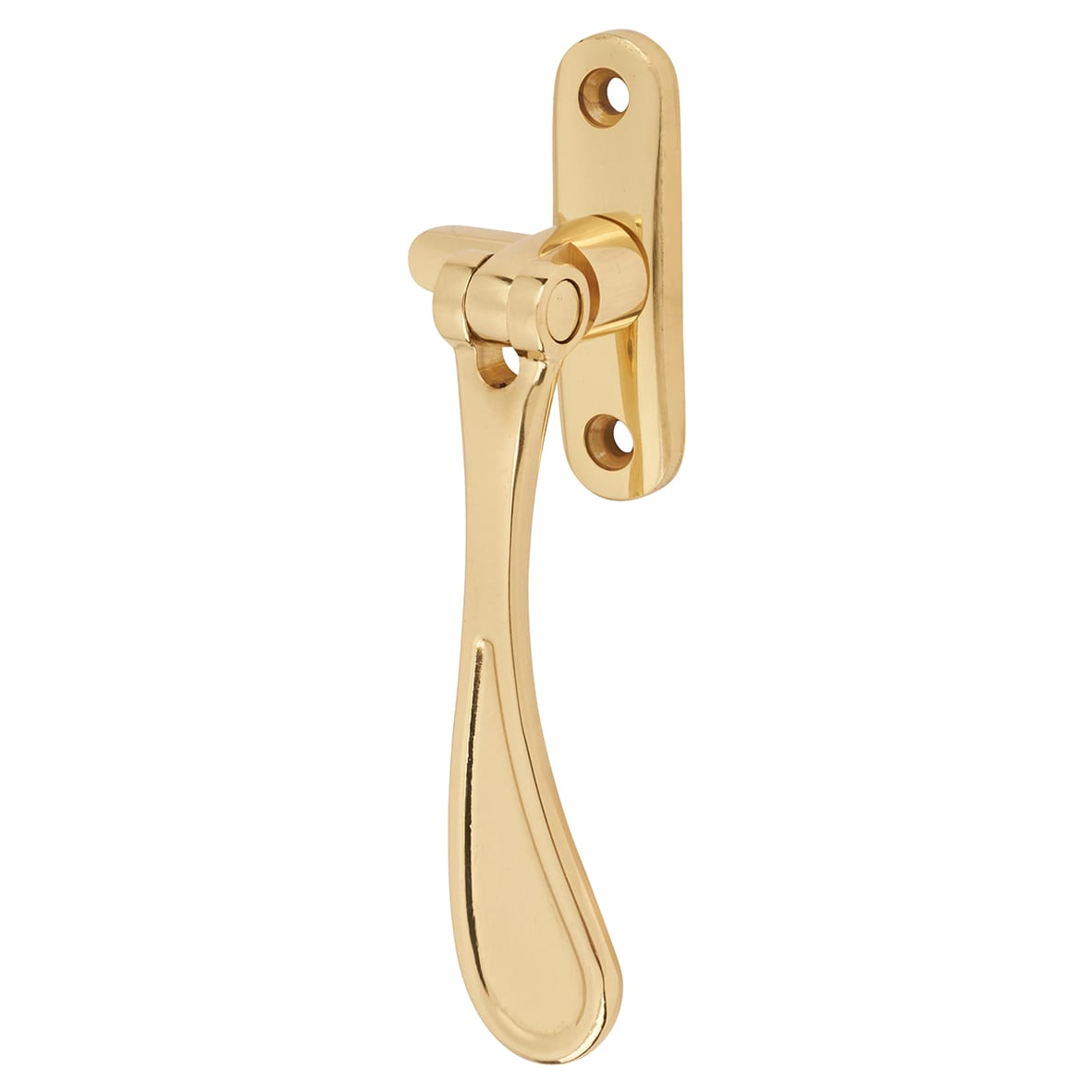 Victorian Mortice & Hook Plate Casement Window Fastener - Reversible - Polished Brass - view 3