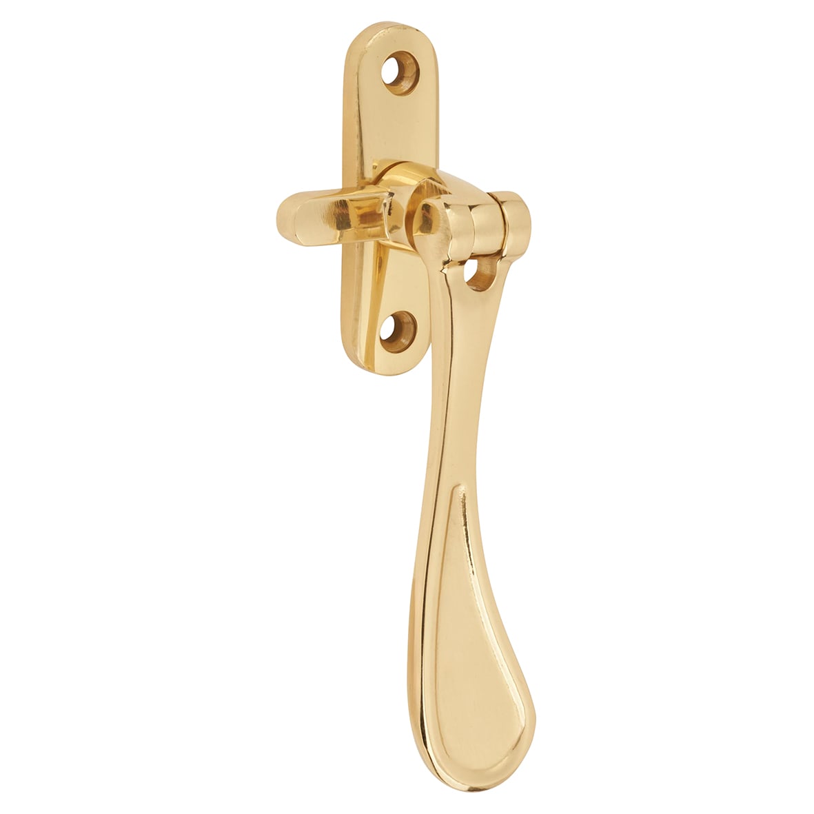 Victorian Mortice & Hook Plate Casement Window Fastener - Reversible - Polished Brass - view 4