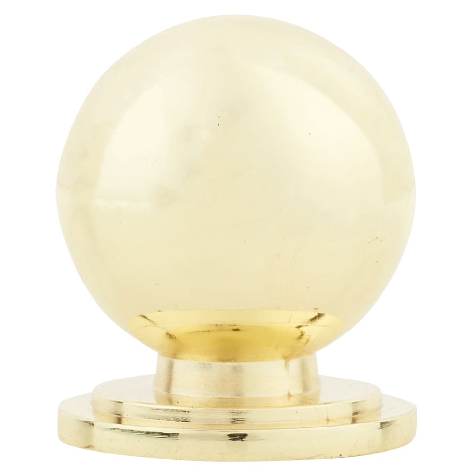 Ball Cabinet Knob - 30mm Diameter - Polished Brass - view 3