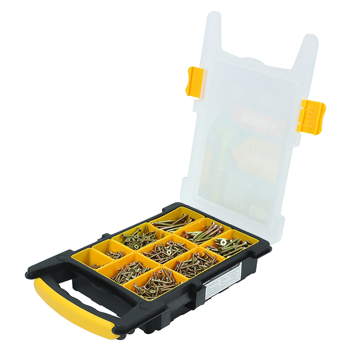 Assorted Solo Chippy Pozi Countersunk Wood Screws - Mixed Tray - Yellow Zinc - Pack of 1200 - view 2