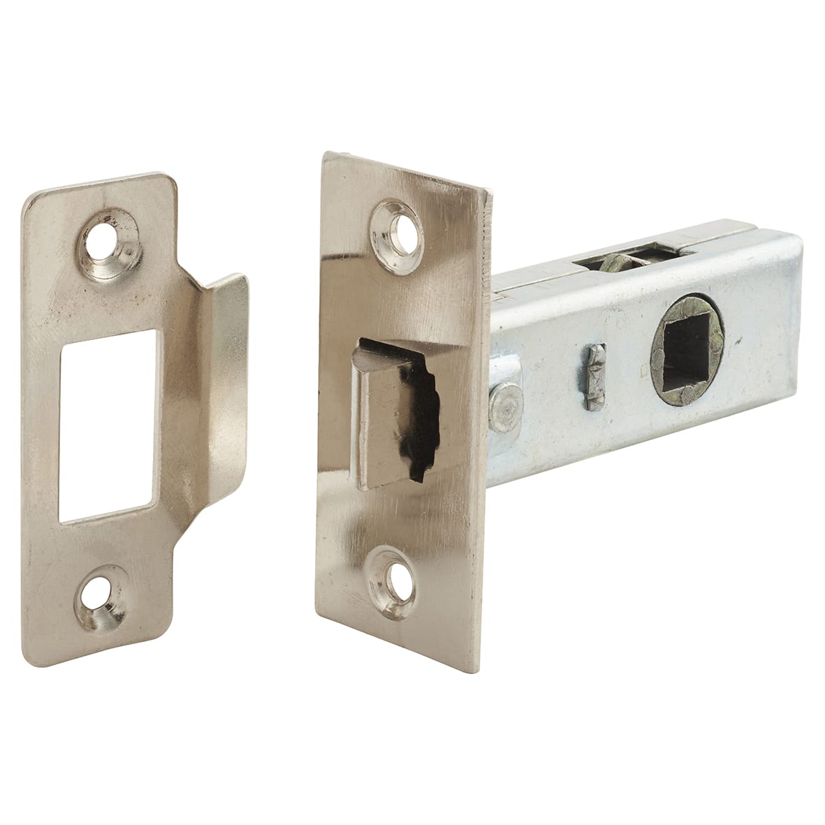 Budget Tubular Latch - 65mm Case - 44mm Backset - Square - Nickel Plated - view 5