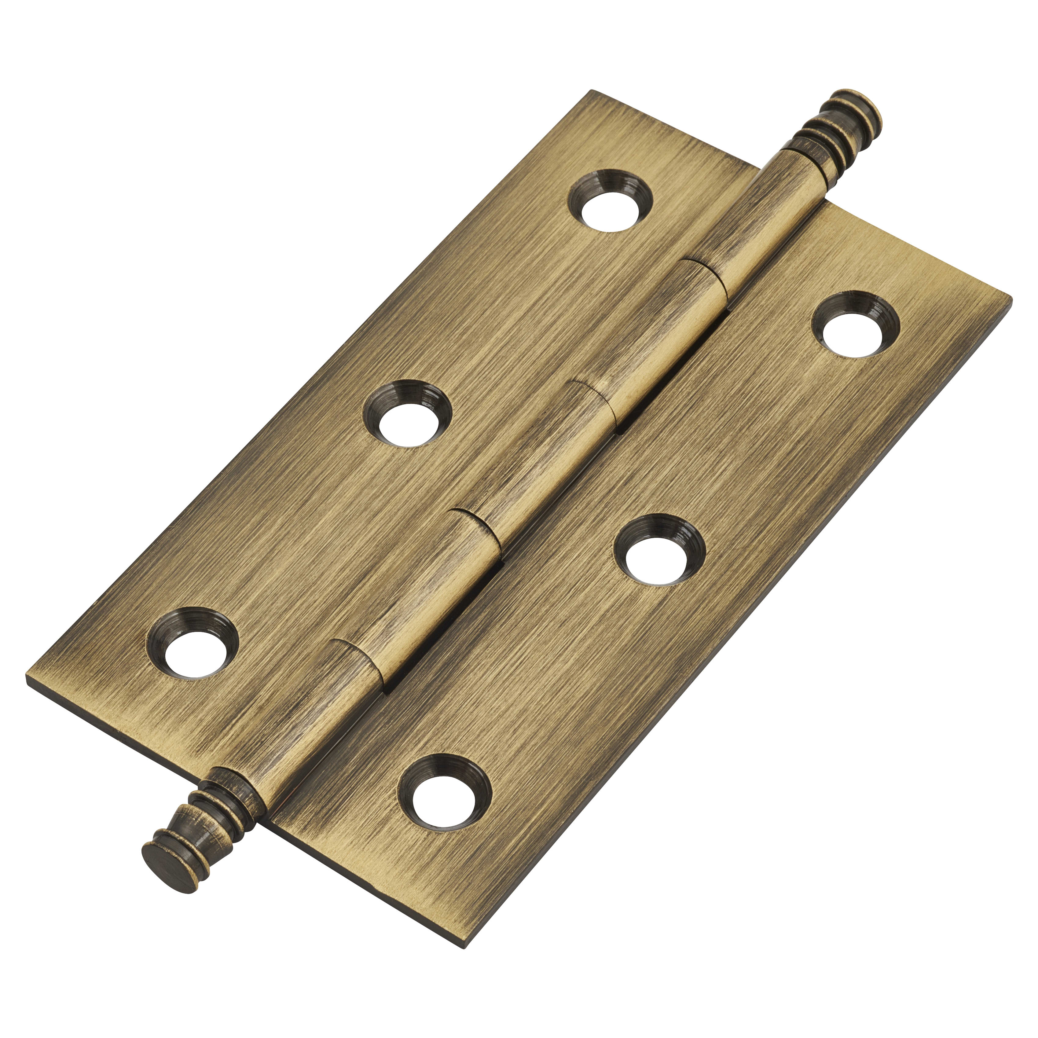 Solid Drawn Finial Butt Cabinet Hinge - 64 x 35 x 1.45mm - Antique Brass - Pair - view 2