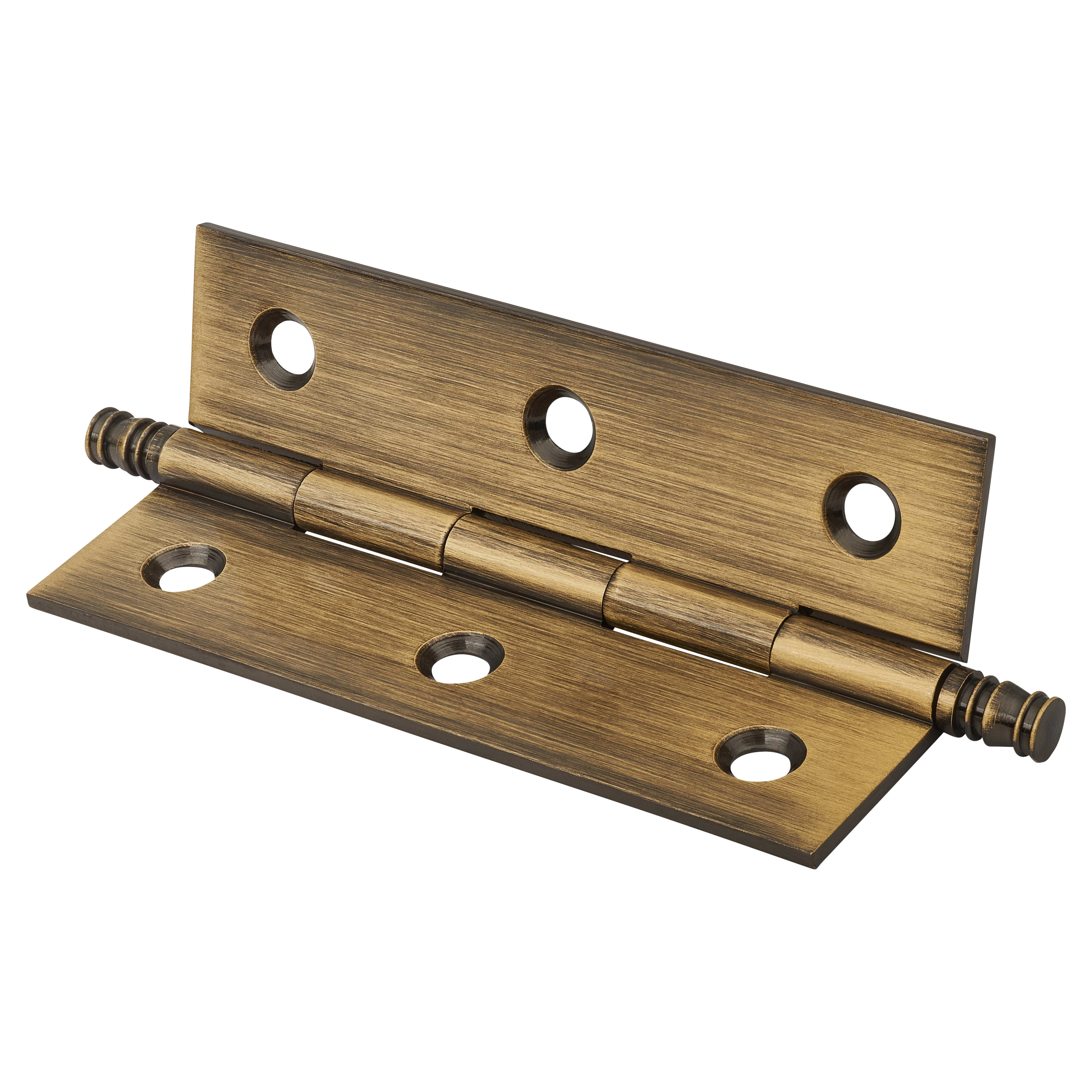 Solid Drawn Finial Butt Cabinet Hinge - 64 x 35 x 1.45mm - Antique Brass - Pair - view 3