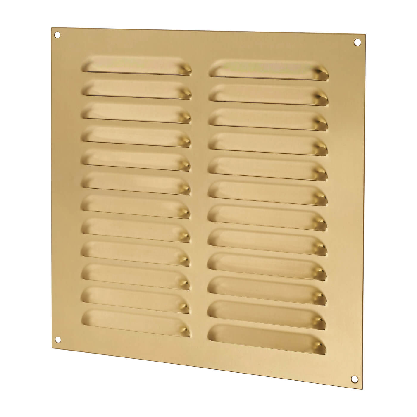 Hooded Louvre Vent - 242 x 242mm - 11919mm² Free Air Flow - Polished Brass - view 2