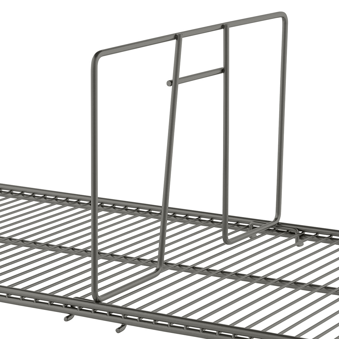 Top Track System - Click In Ventilated Wire Shelf Divider - 411 x 54 x 200mm - Graphite - view 2