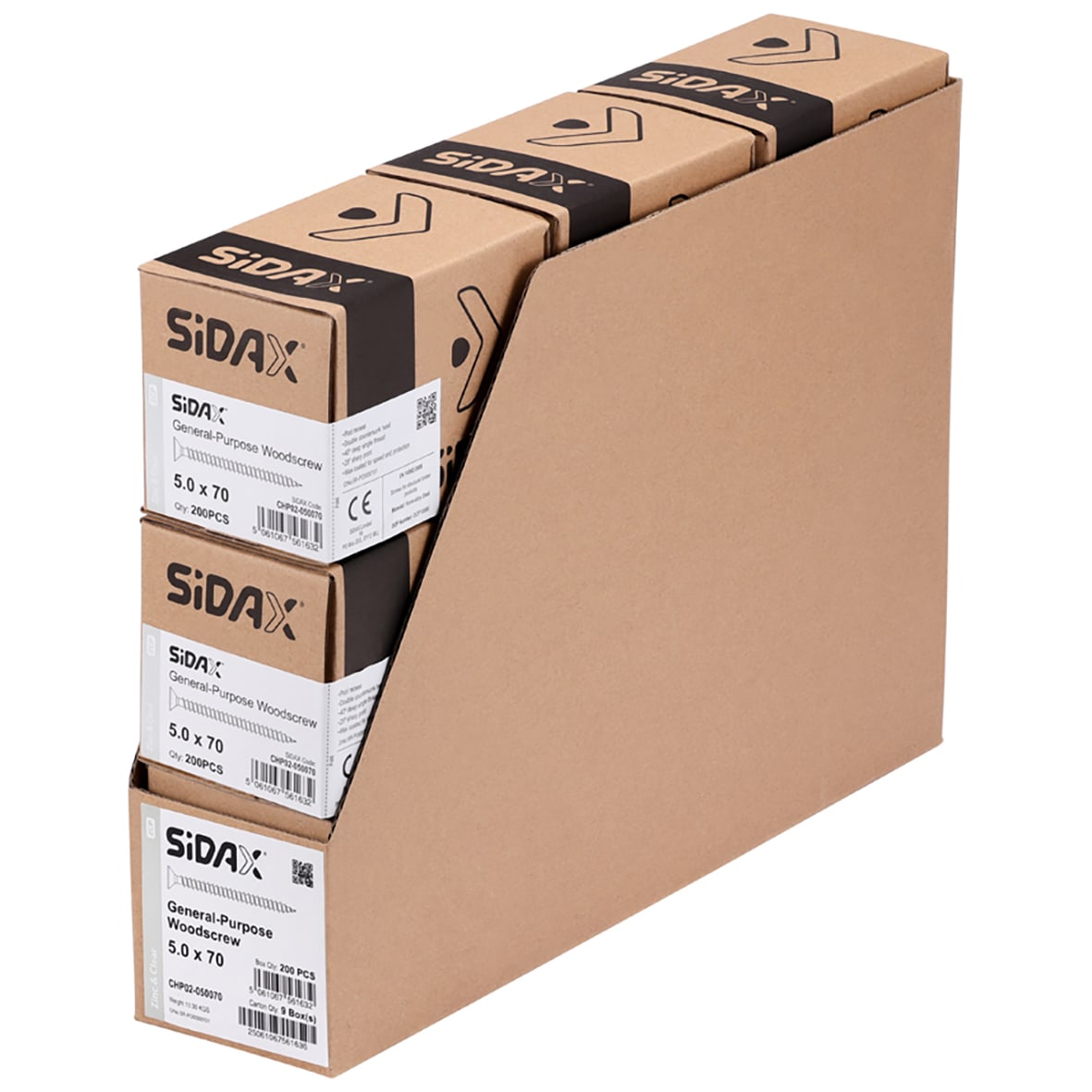 General Purpose Pozi Countersunk Chipboard Wood Screws - 5.0 x 70mm - Zinc Plated - Pk of 200 - view 3
