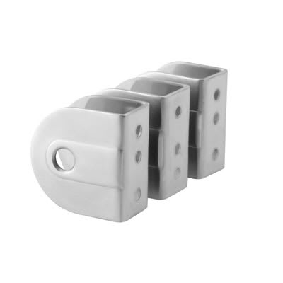 Toilet Cubicle Wall/Panel Bracket - 19-20mm Panels - 316 Stainless Steel - Pack of 3 - view 2