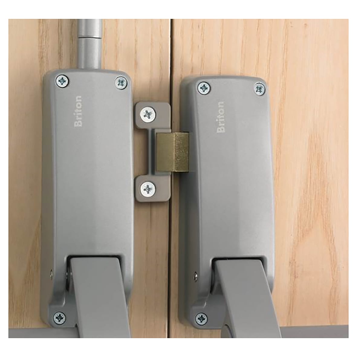 377 Rebated Double Door Push Bar Panic Exit Set - Timber Door - view 4