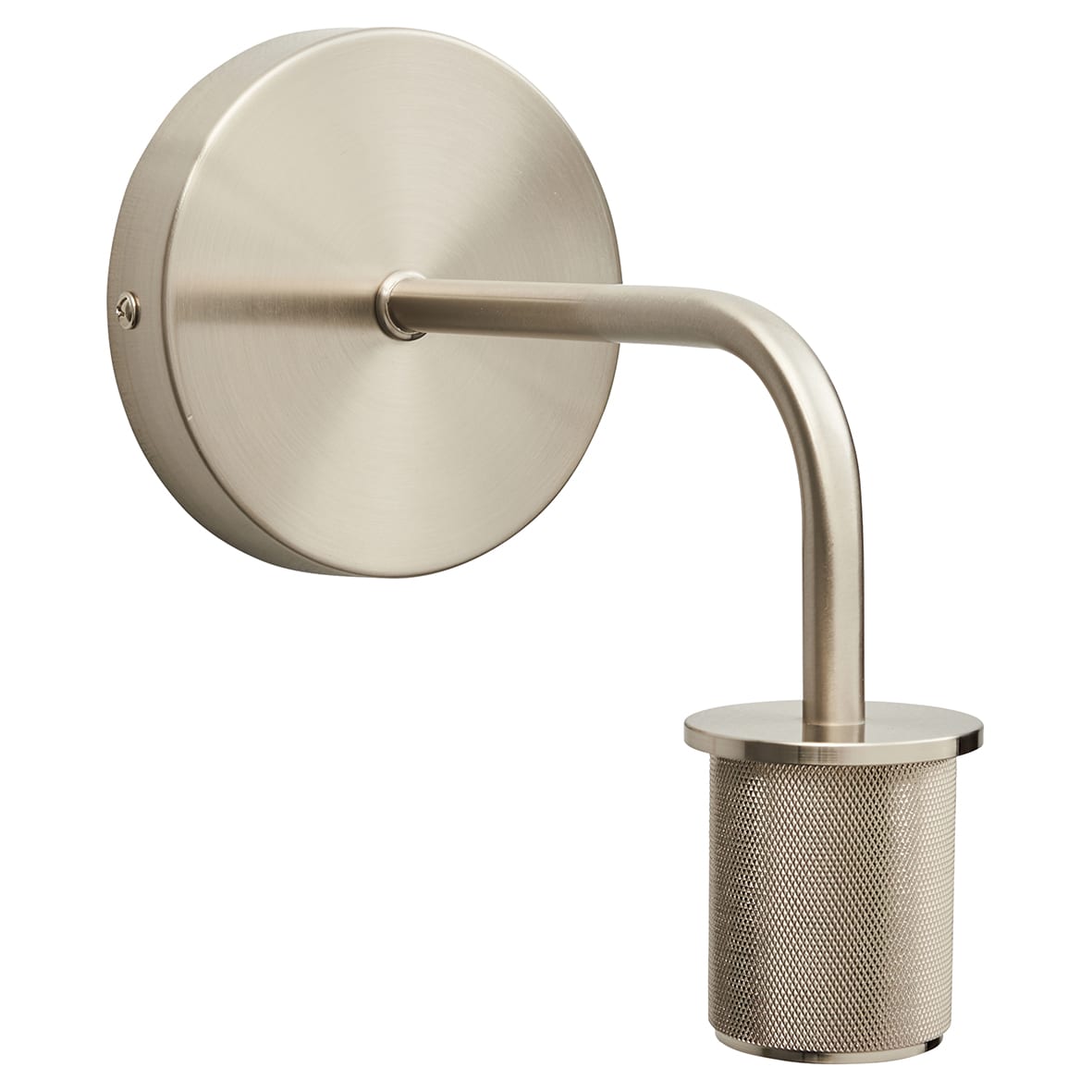 Casa Knurled Indoor Wall Light - Satin Nickel Fittings - view 3