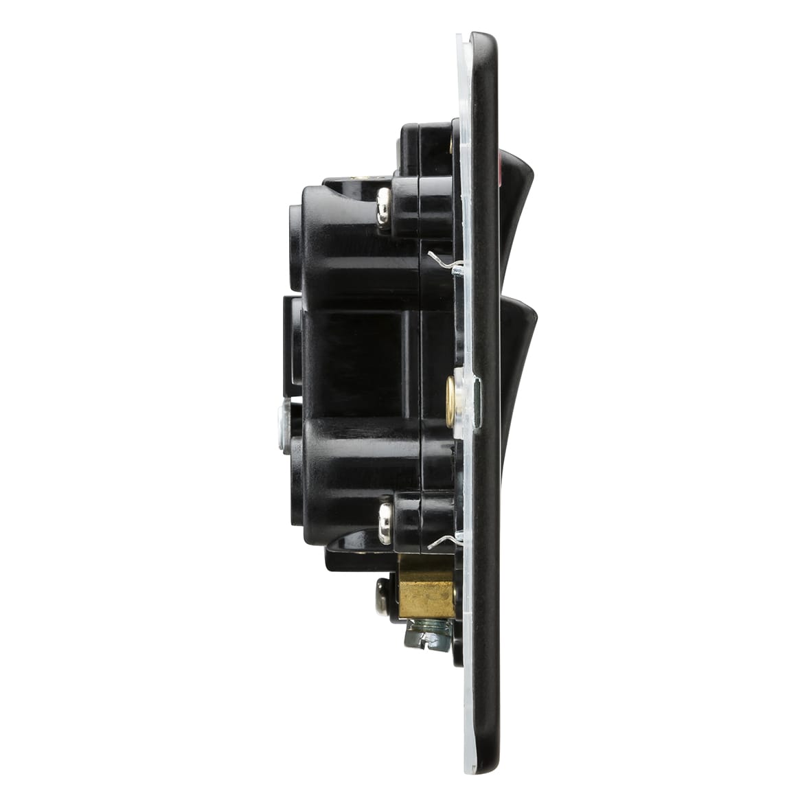 45A 2 Gang DP Cooker Switch & 13A Switched Socket with Neon - Smoked Bronze/Black - view 2