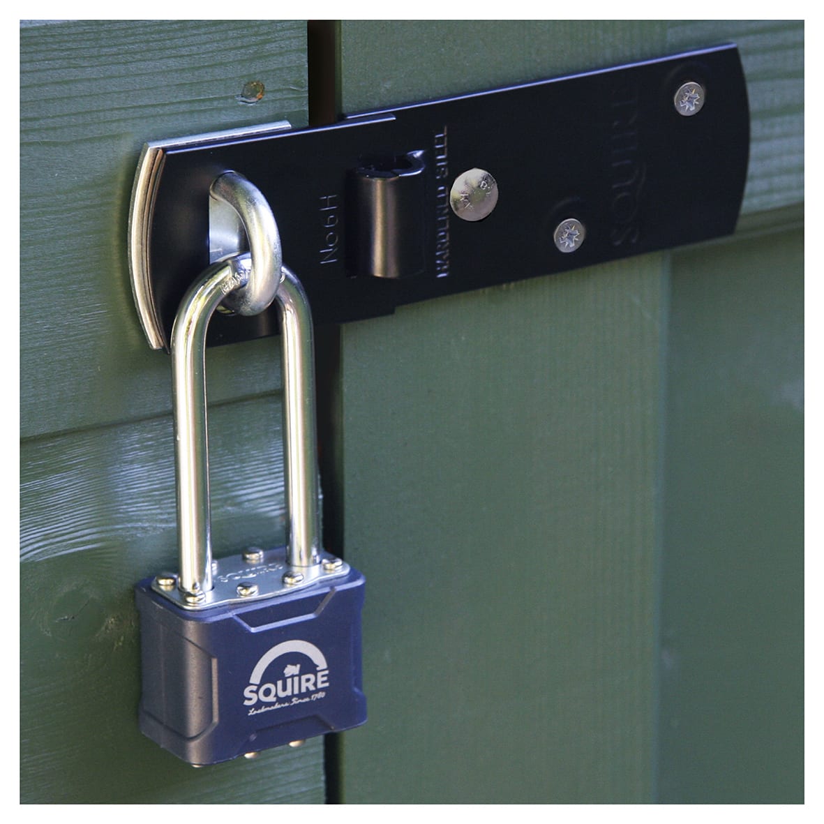 NO.6H Hardened Steel High Security Hasp & Staple - 153 x 44mm - Blue - view 6