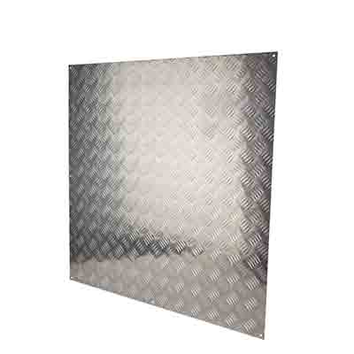 Aluminium Kick Plate - Half Door Panel - 760 x 760 x 1.2mm - 8 Screw Holes - 5 Bar Tread - view 2