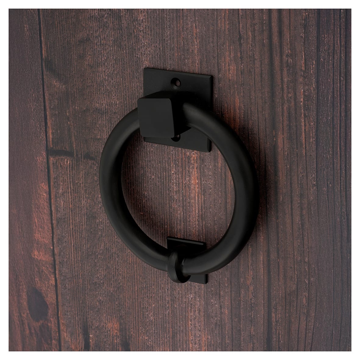 Ring Door Knocker - Matt Black - 140 x 120mm - view 4