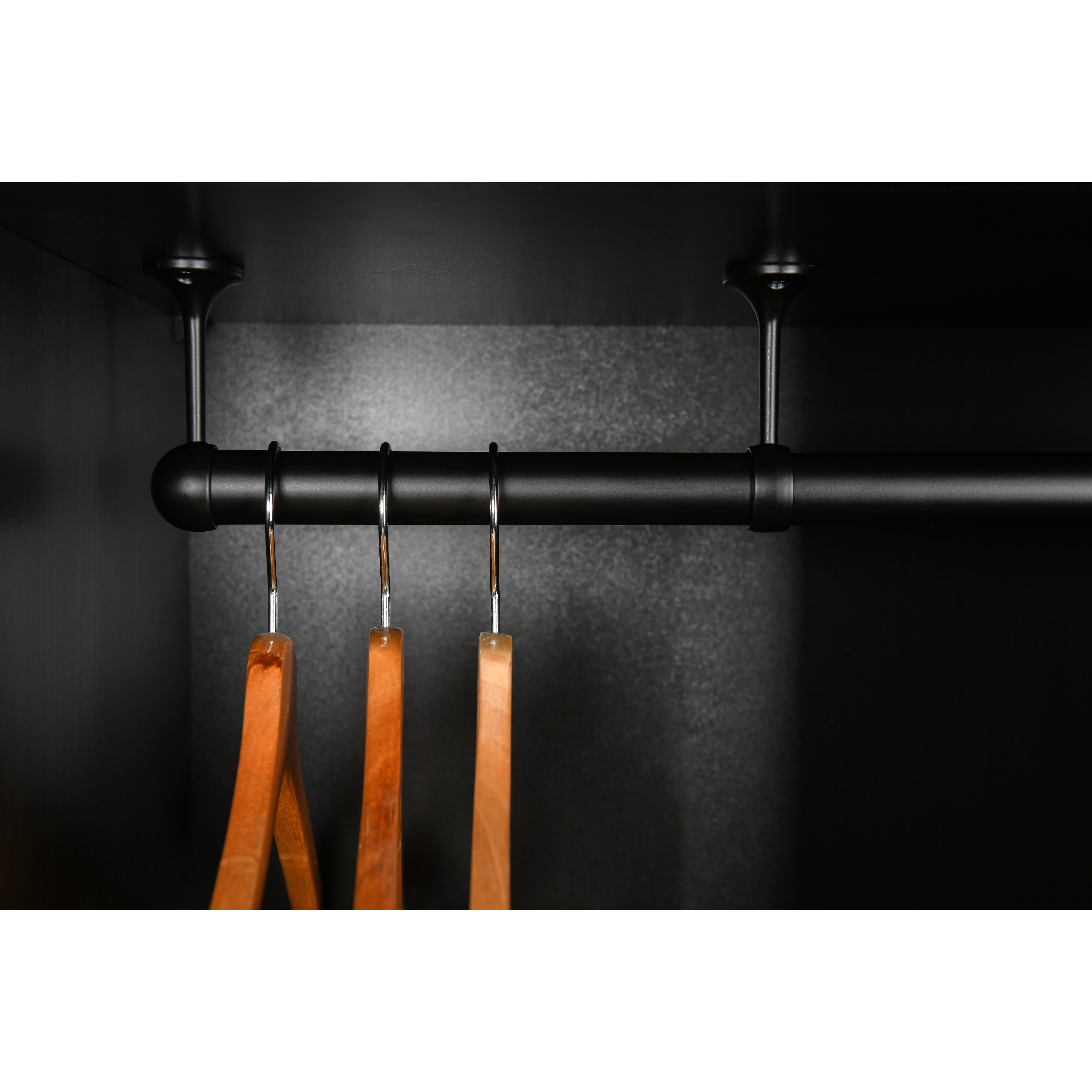 25mm Wardrobe Hanging Rail Centre Bracket - Matt Black - view 2