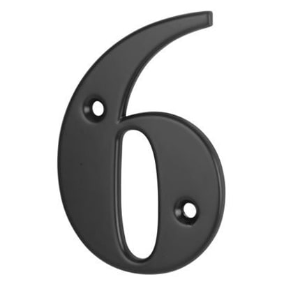 79mm Screw Fix Door Numeral - 6/9 - Black - view 2
