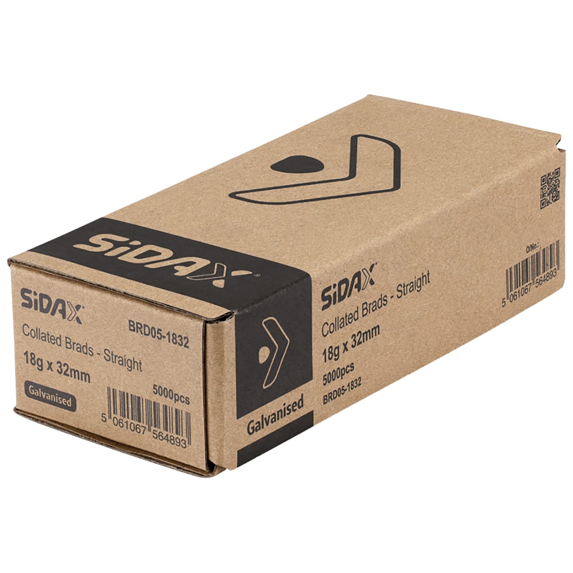 Second Fix Brad Nail - Straight - 18 Gauge x 32mm - Galvanised - Pack of 5000 - view 2