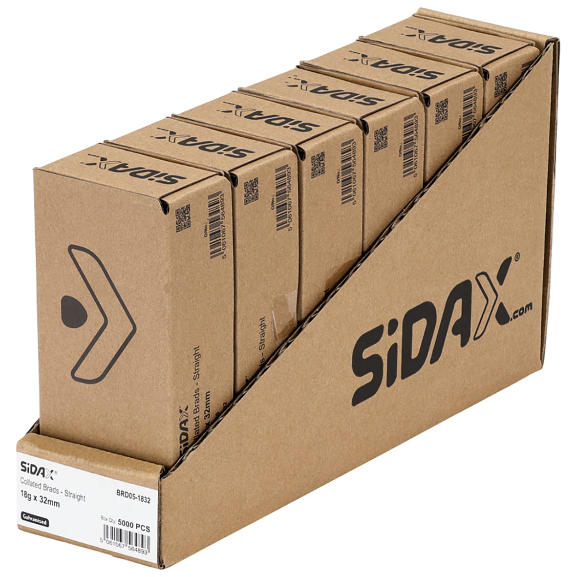 Second Fix Brad Nail - Straight - 18 Gauge x 32mm - Galvanised - Pack of 5000 - view 3