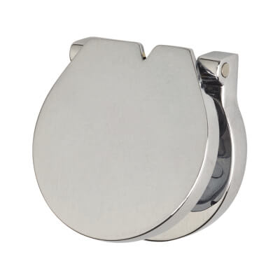 Budget Lock Escutcheon and Sprung Cover - 27mm - Polished Chrome - view 2