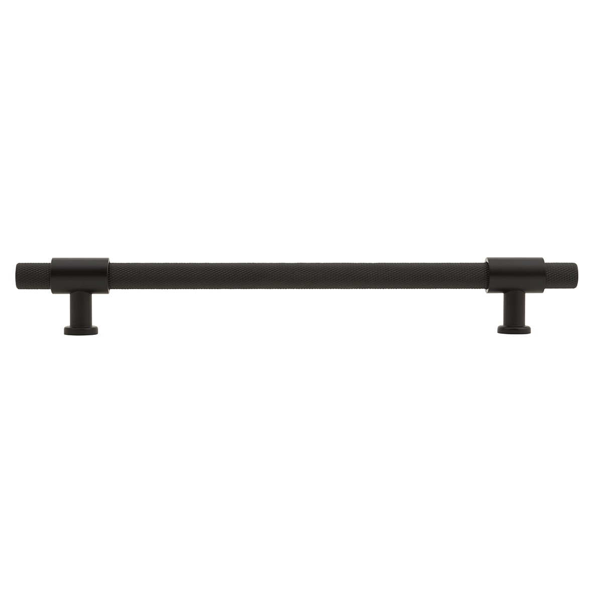 Falmouth 12mm Knurled T-Bar Cabinet Pull Handle - 192mm Centres - Matt Black - view 2