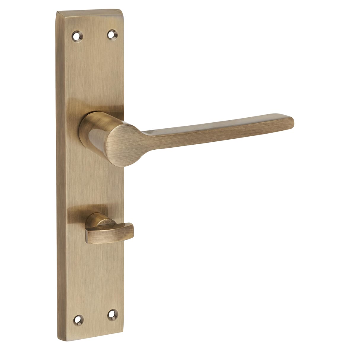 Antique Brass Bathroom Door Handles - Farley Range - 200 x 42mm - view 4