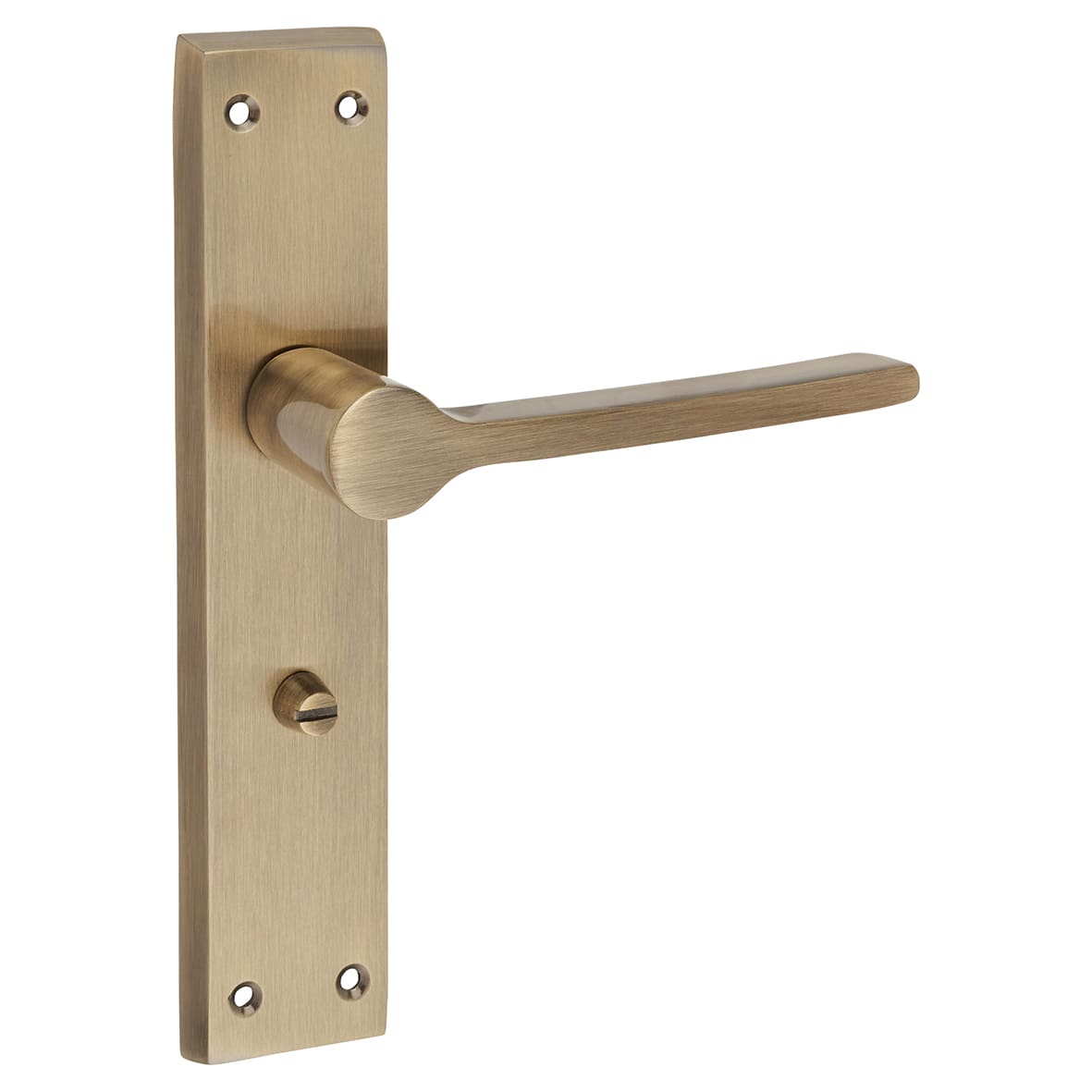 Antique Brass Bathroom Door Handles - Farley Range - 200 x 42mm - view 5