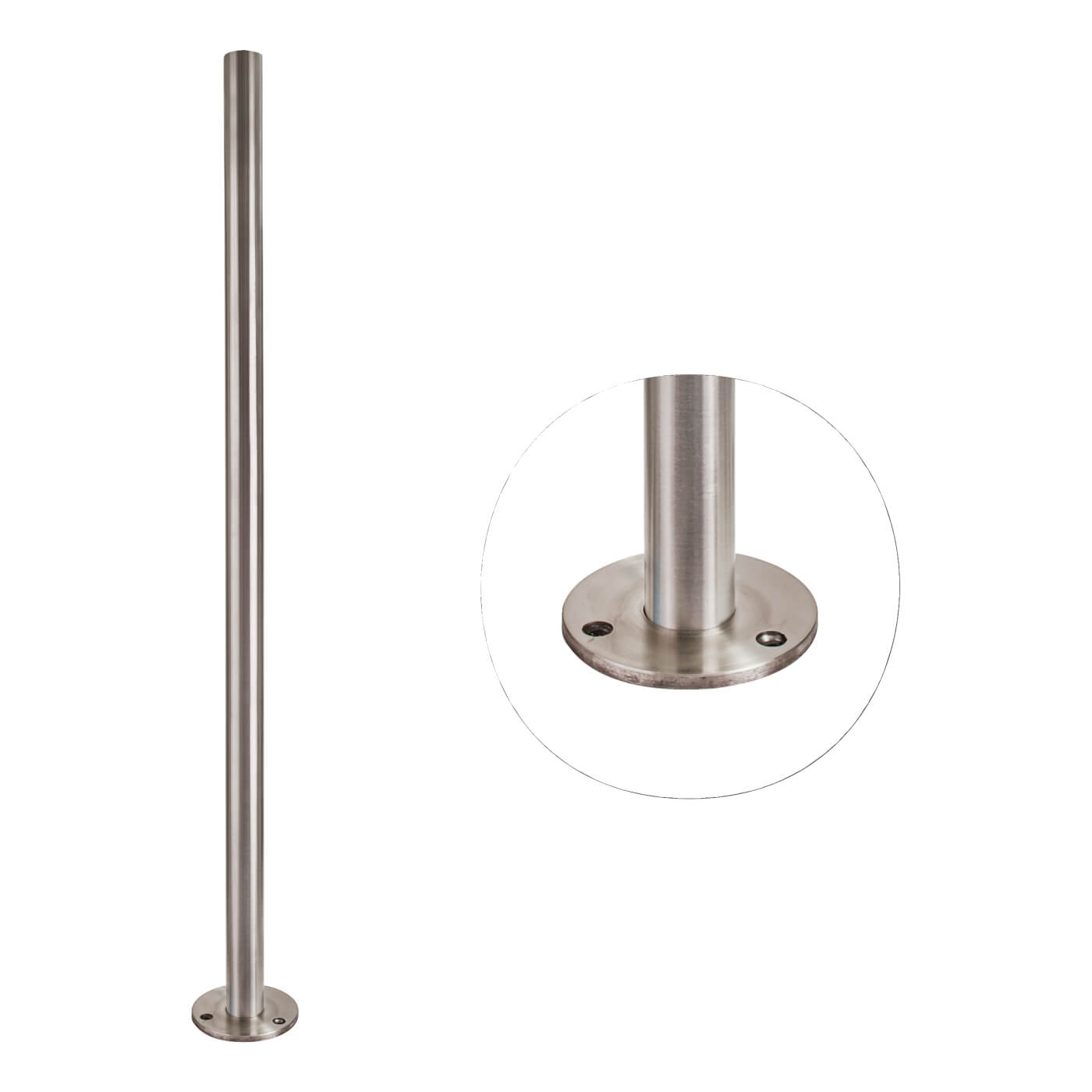 Base Plate & Floor Post - 1100mm Length - 316 Brushed Satin Stainless - view 2