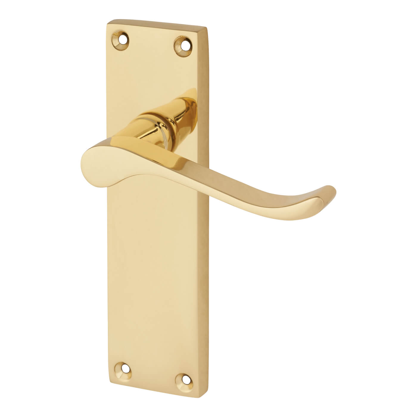 Polished Brass Budget Scroll Latch Door Handles - Mia Range - 153 x 42mm - view 2