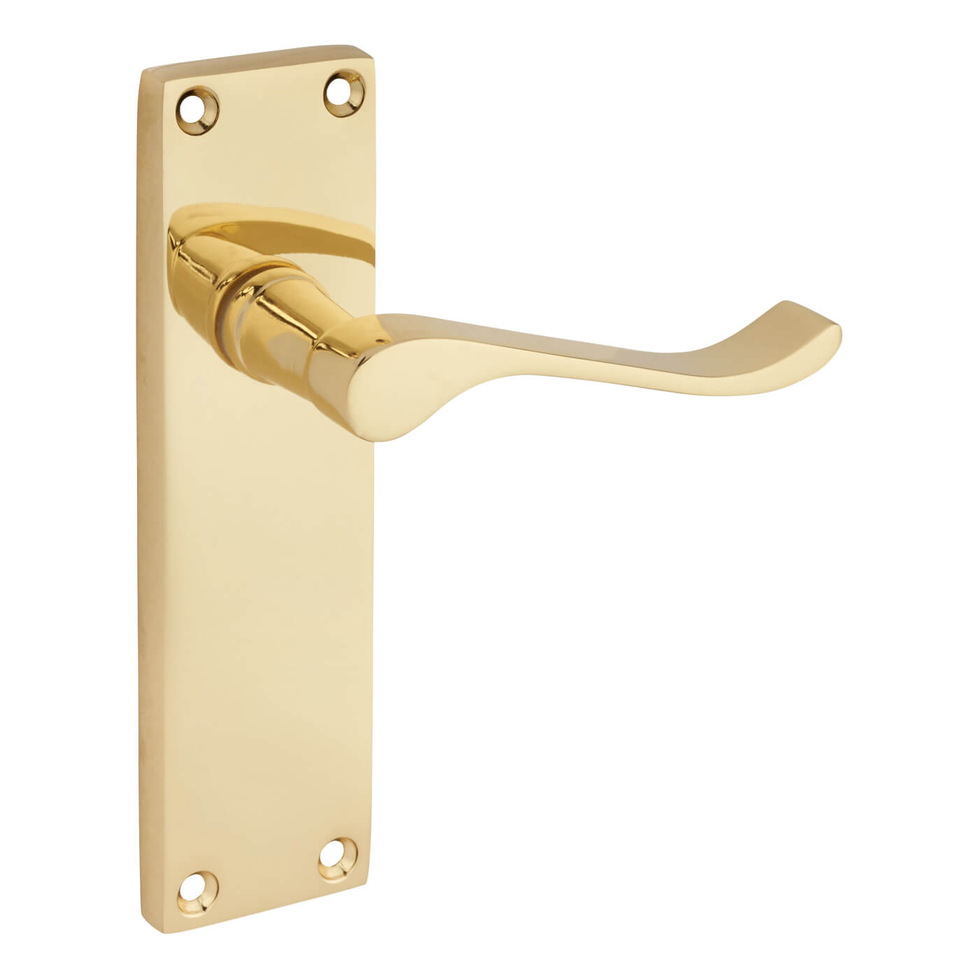 Polished Brass Budget Scroll Latch Door Handles - Mia Range - 153 x 42mm - view 3