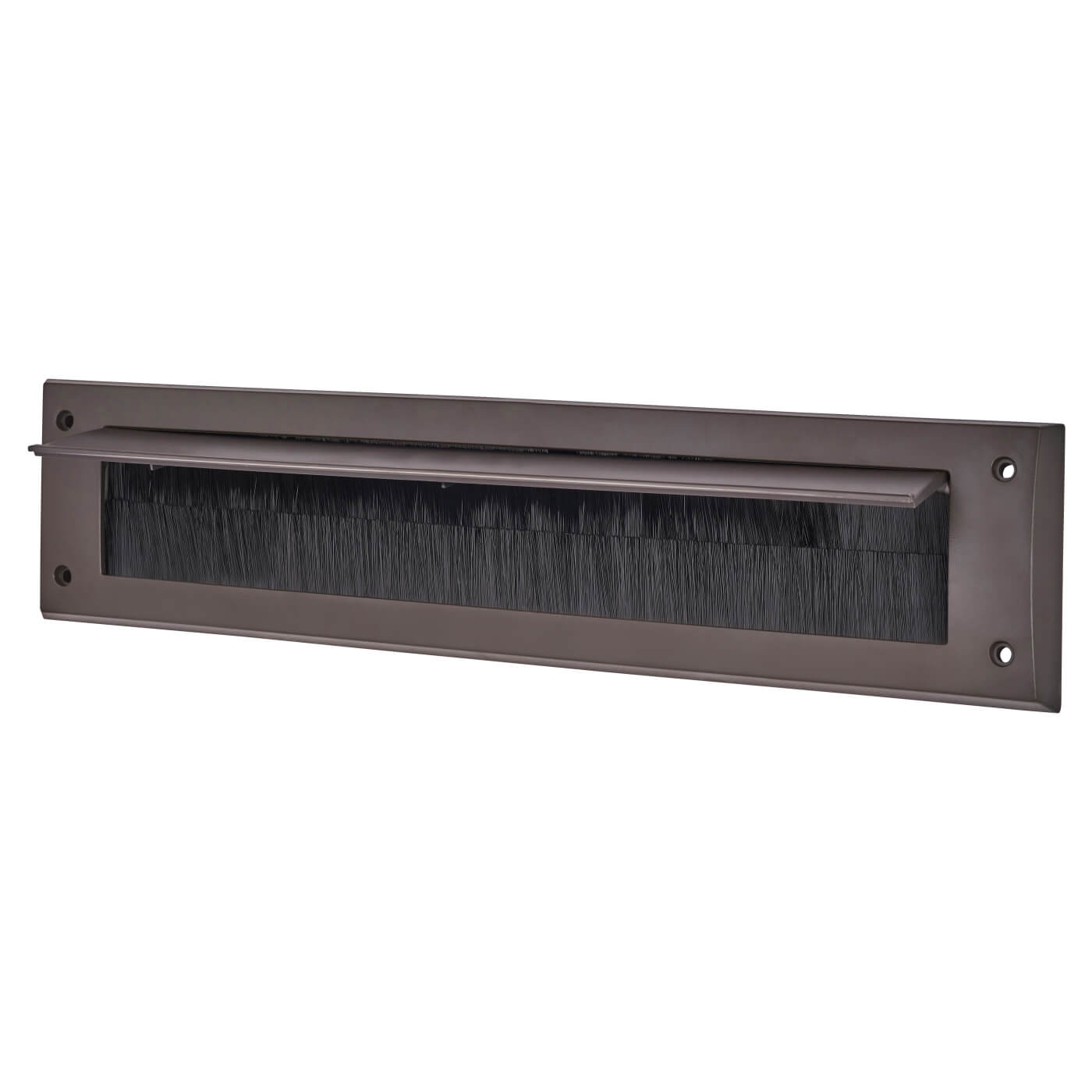 Brush Seal Interior Letter Tidy With Flap - 343 x 80mm - Brown - view 2
