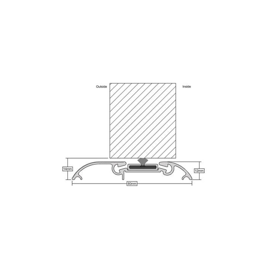 Fire and Smoke Threshold - 914mm Length - Inward/Outward Opening Doors - Aluminium - view 2