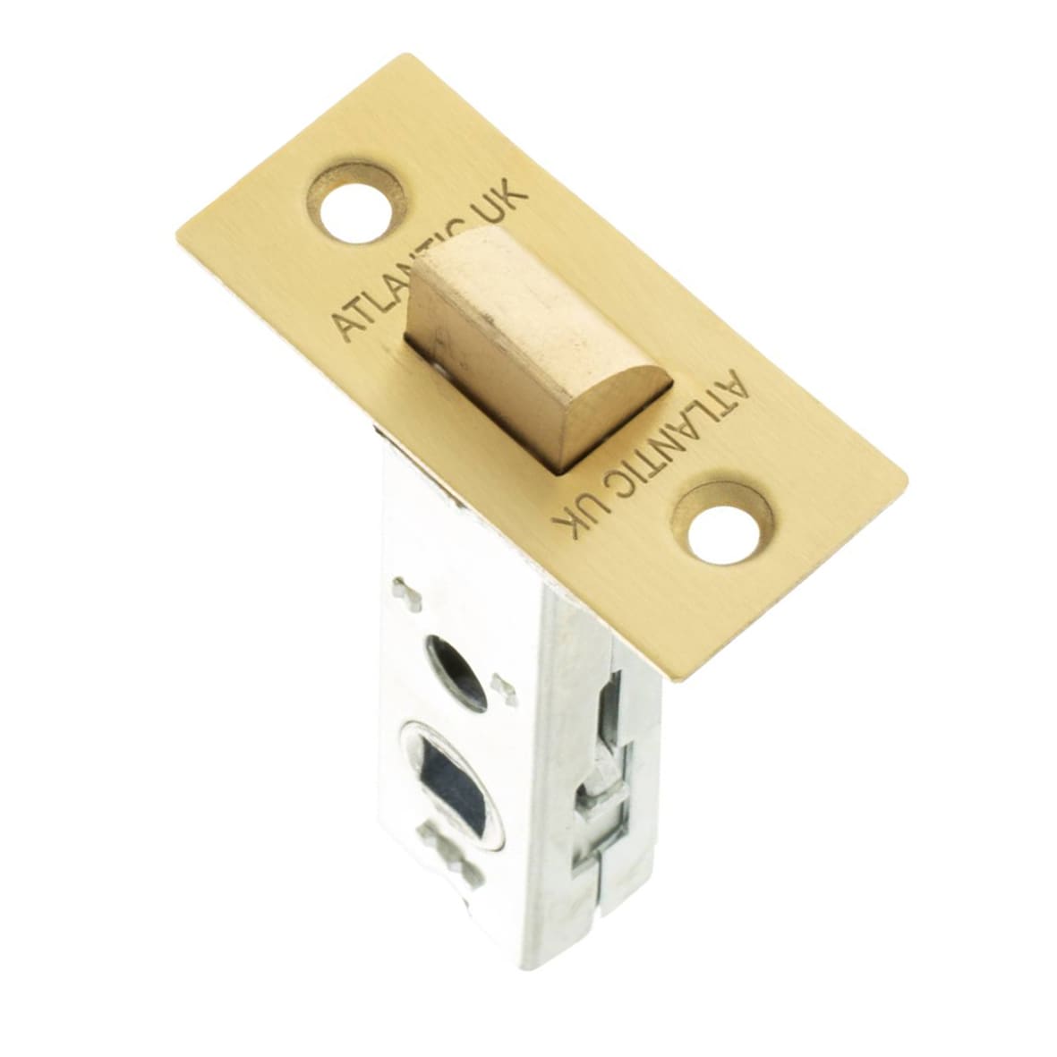 Heavy Duty Tubular Latch - 80mm Case - 60mm Backset - Square - Satin Brass - view 3