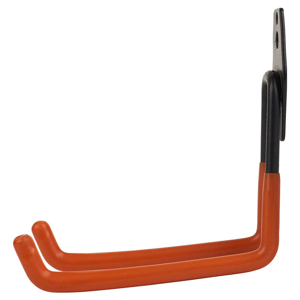 Tubular Garage and Shed Double Storage Hook - 130mm Depth - Black & Orange - view 2
