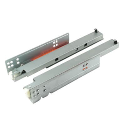 Base Mount Push to Open Drawer Runner - Full Extension - 350mm Length - 30kg - Zinc - view 2