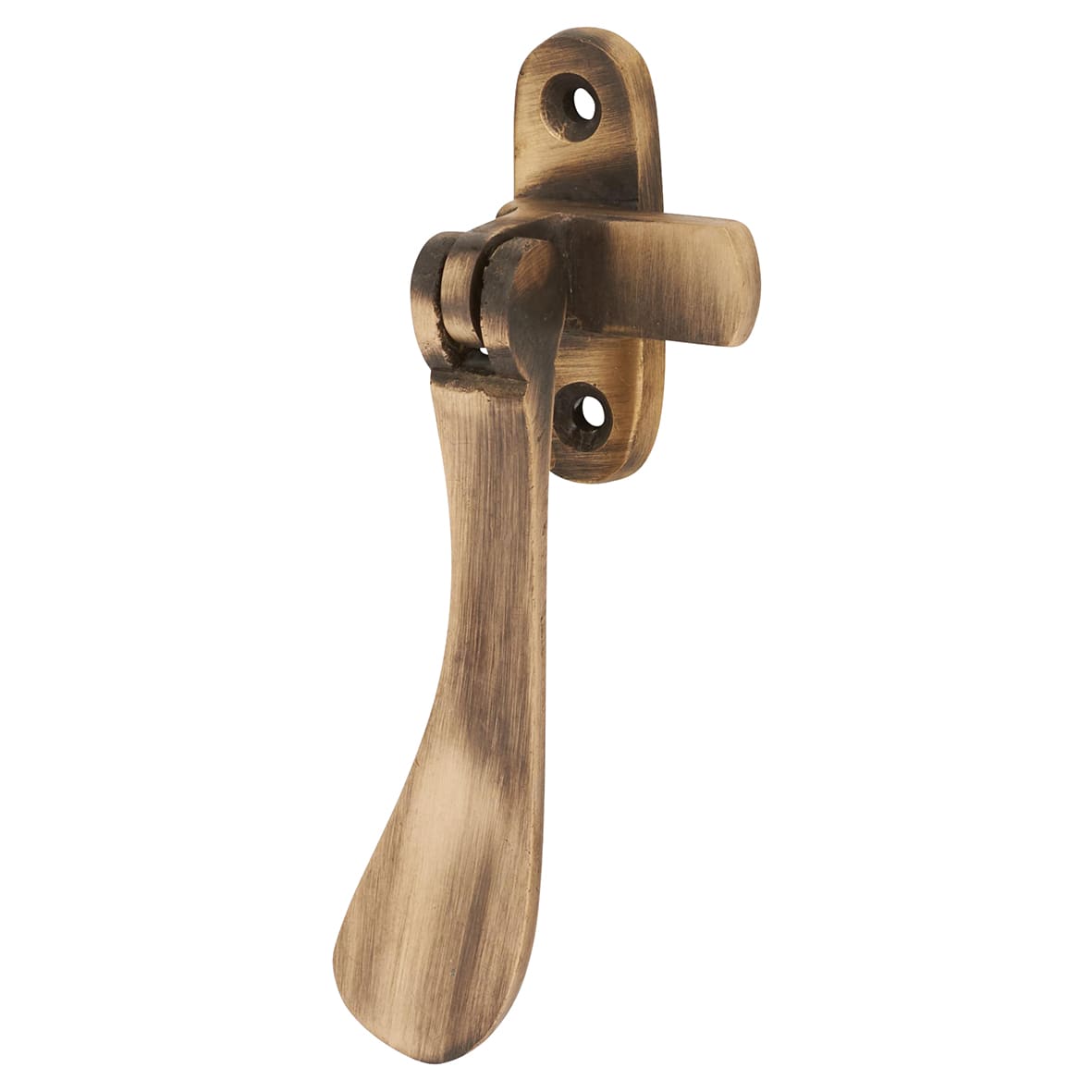Cast Victorian Mortice & Hook Plate Casement Window Fastener - Reversible - Antique Brass - view 4