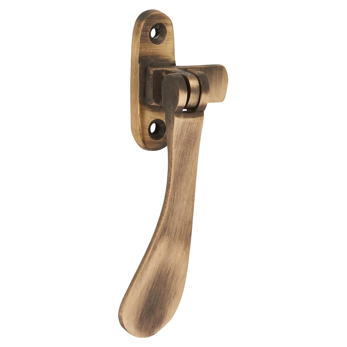 Cast Victorian Mortice & Hook Plate Casement Window Fastener - Reversible - Antique Brass - view 5