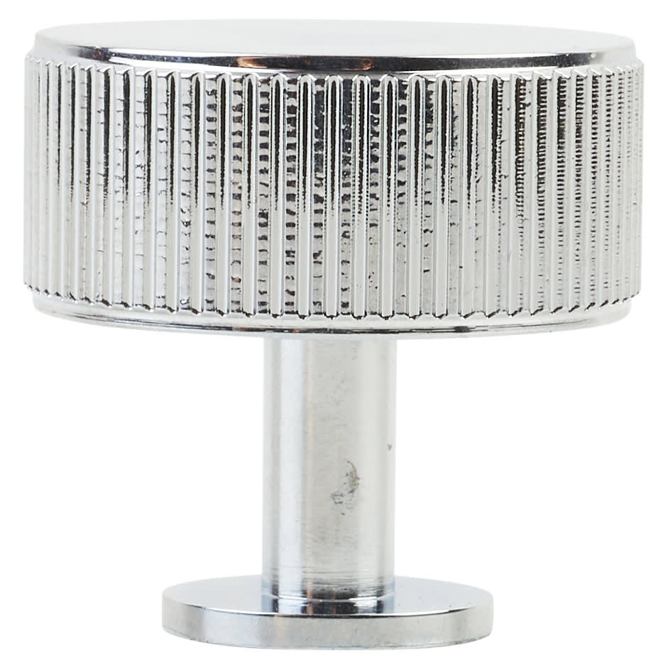 Lines Radio Round Cabinet Knob - 35mm Diameter - Polished Chrome - view 2