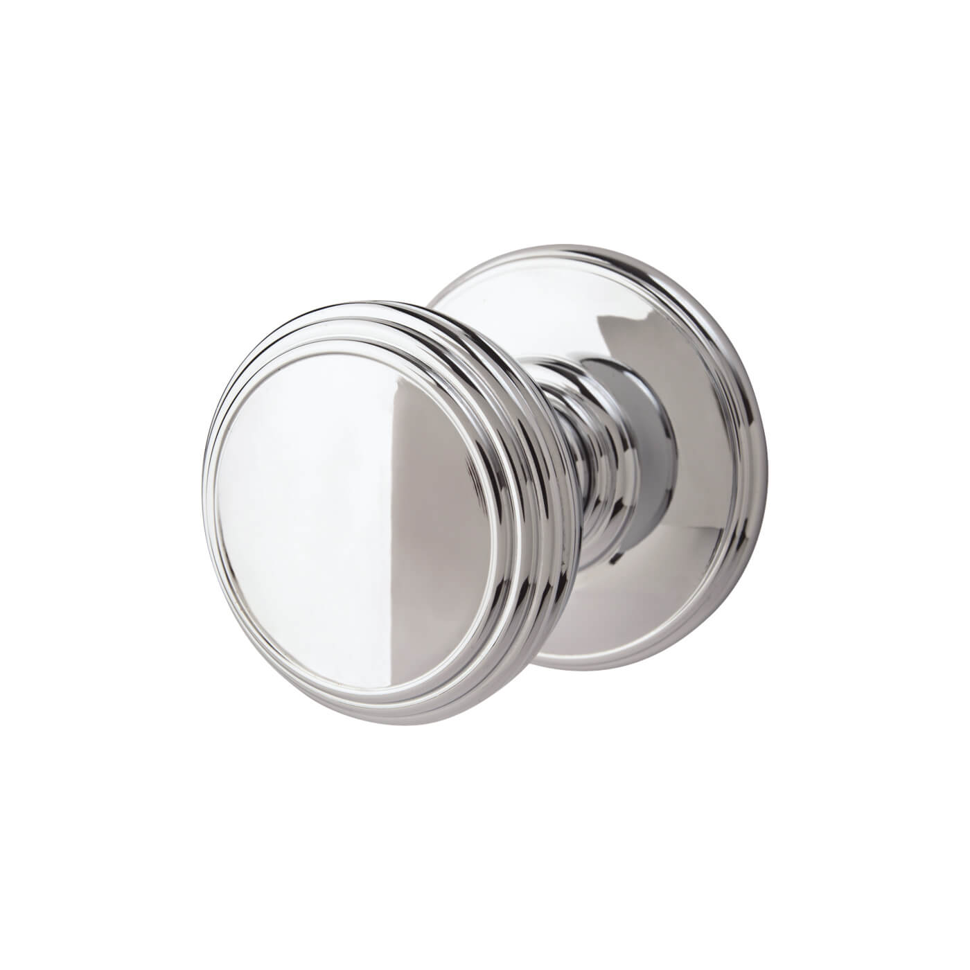 Polished Chrome Rimmed Mortice Door Knob - 70mm Rose Diameter - Delamain Range - view 2