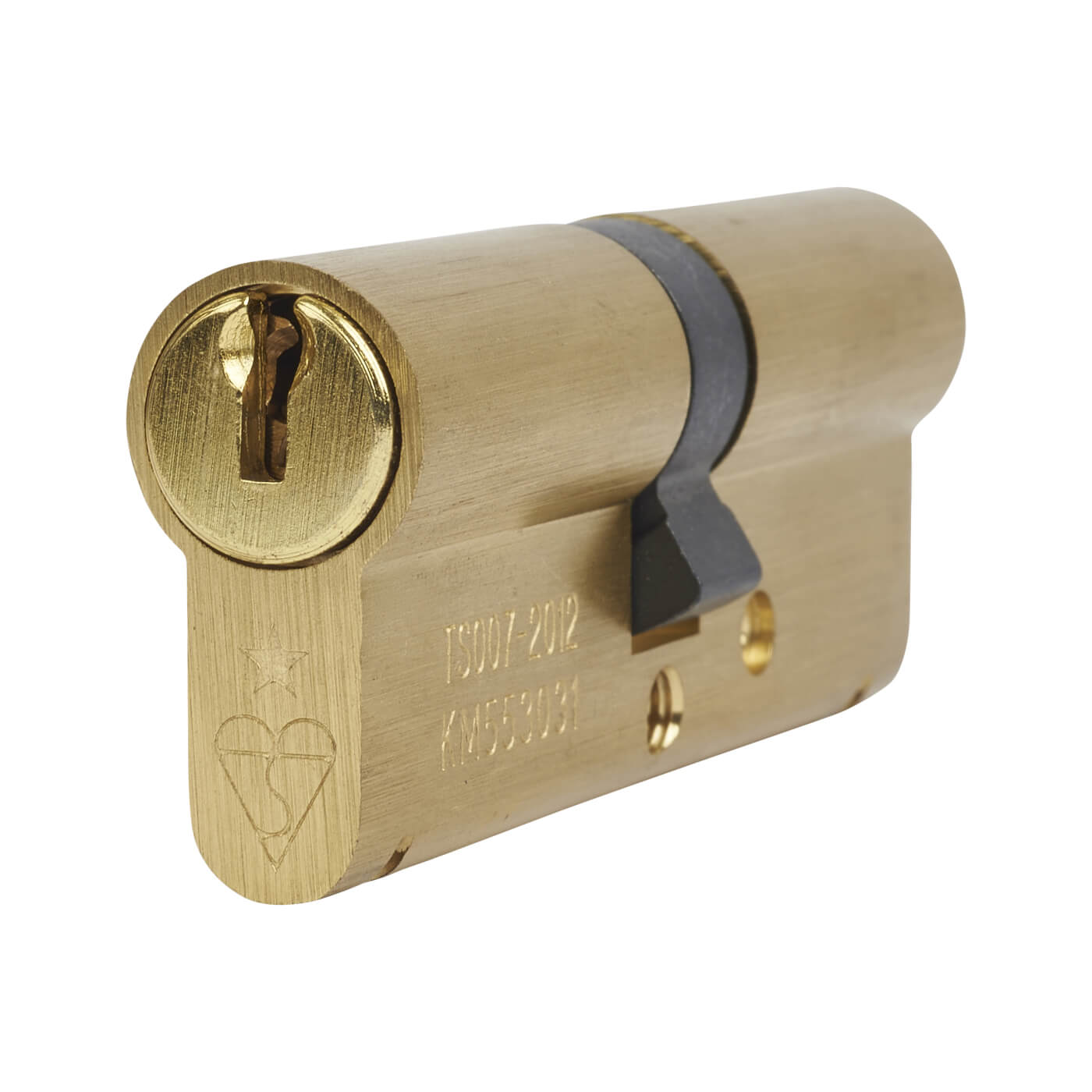 1 Star 6 Pin Kitemarked 80mm Euro Double Cylinder - 40 + 40mm - Polished Brass - Keyed to Differ - view 2