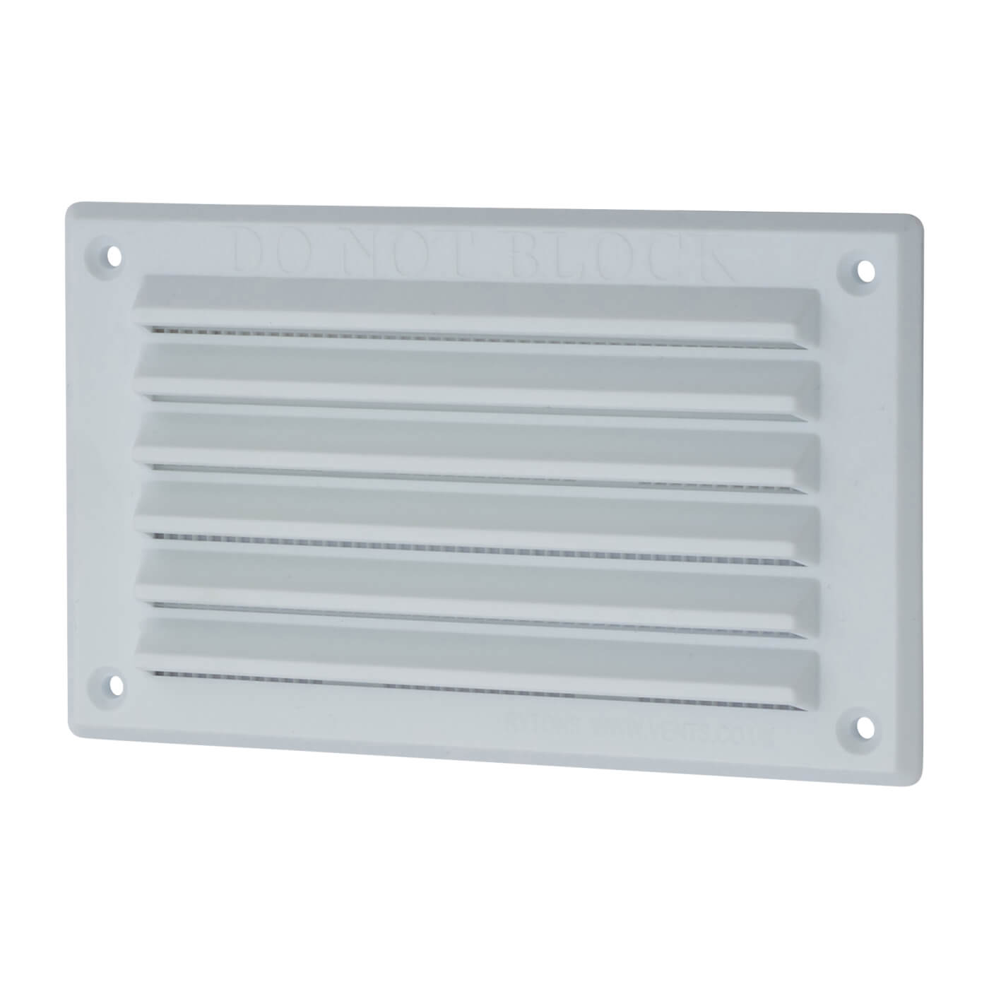 Louvre Vent with Flyscreen - 155 x 94mm - 2567mm² Free Air Flow - White Plastic - view 2