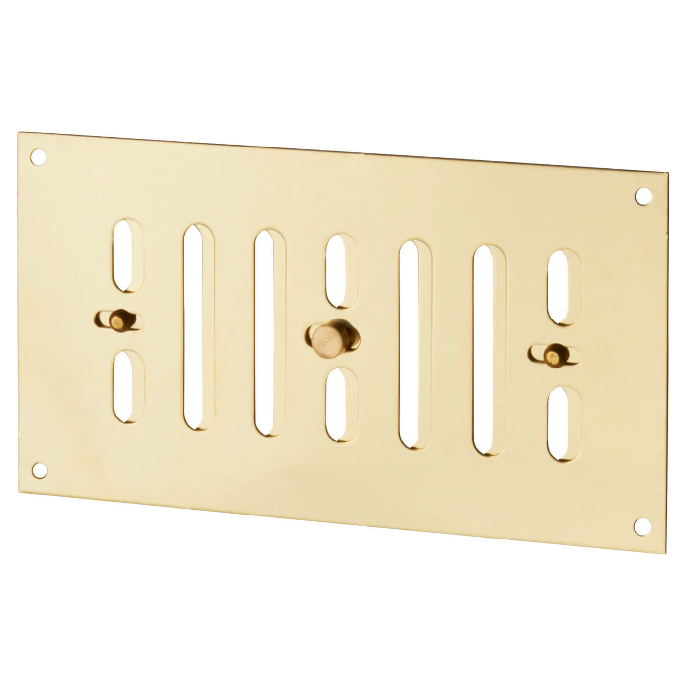 Hit & Miss Vent - 165 x 89mm - Polished Brass - view 2