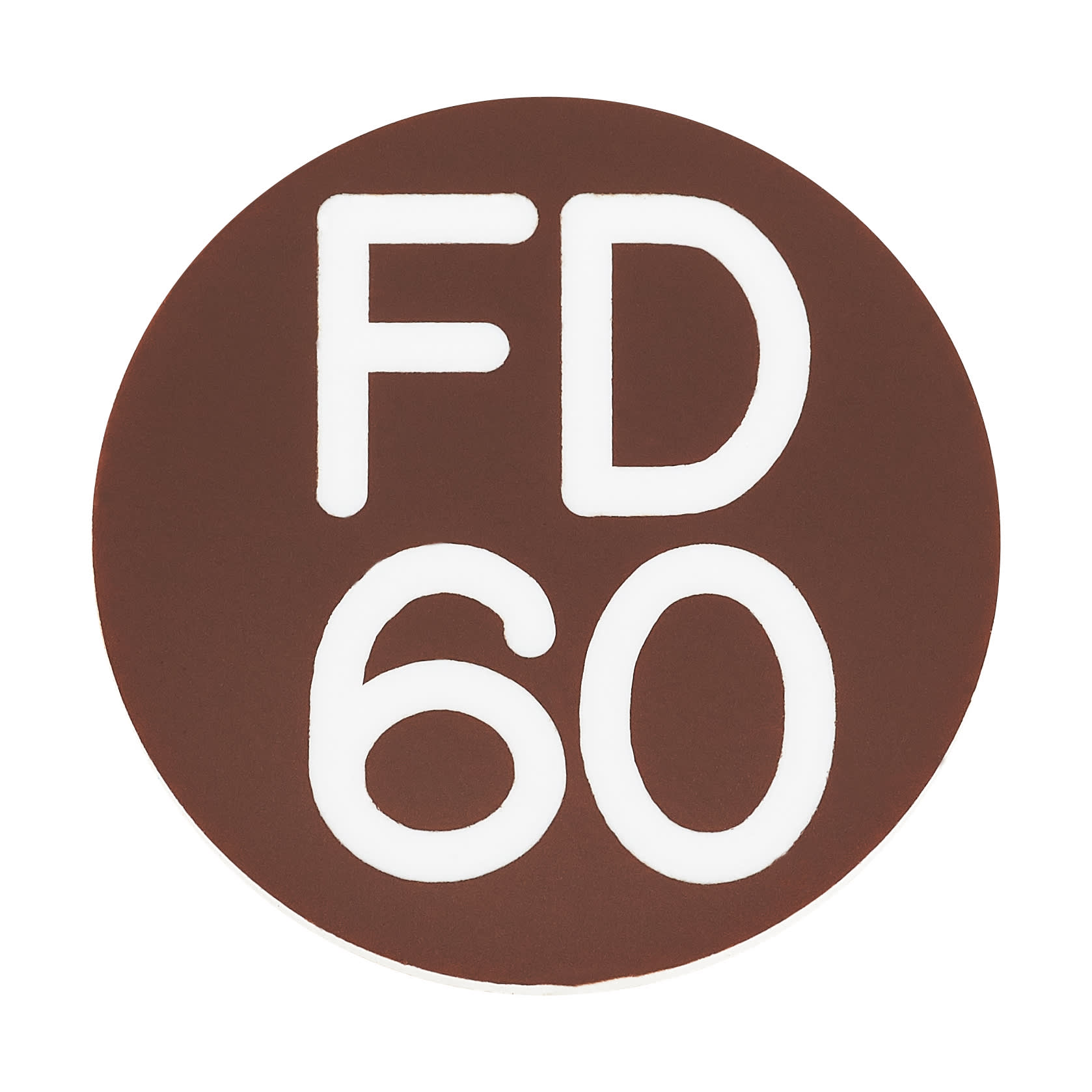 Fire Door Sign - Self Adhesive - 25mm Diameter - Rigid Plastic - Brown - view 2