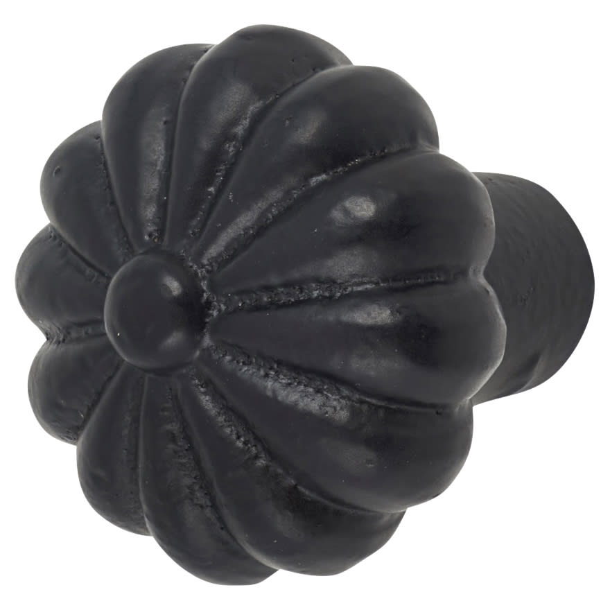 Flower Round Cabinet Knob - 30mm Diameter - Black Iron - view 2